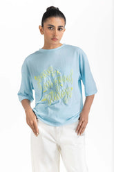 Sky Blue Knit T-Shirt 231-213-025